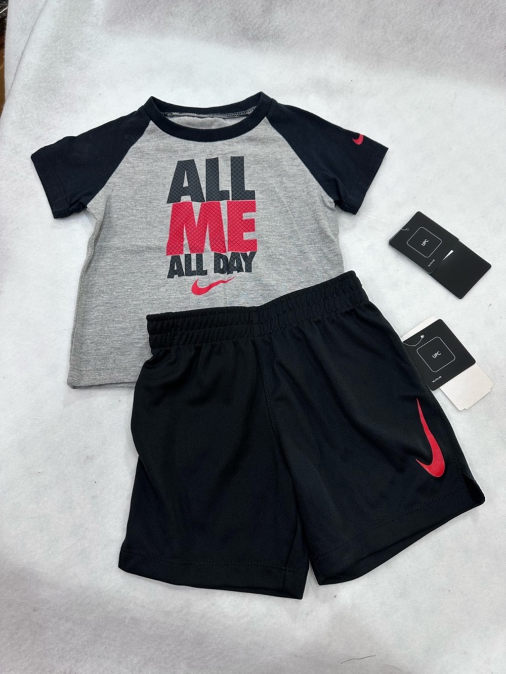 Nike Gray and Black Toddler Short Set